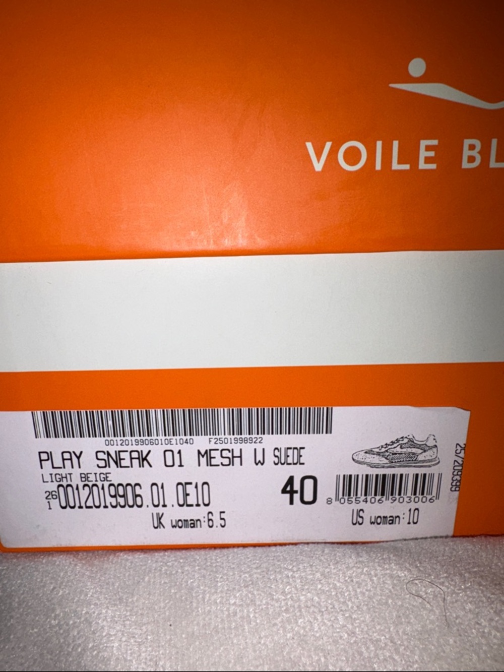 NWT VOILE BLANCHE PLAY Mesh Sneaker in Light Beige - Picture 9 of 16